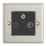 Contactum iConic 1-Gang Coaxial TV / FM & Satellite Socket Brushed Steel with Black Inserts
