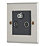 Contactum iConic 1-Gang Coaxial TV / FM & Satellite Socket Brushed Steel with Black Inserts