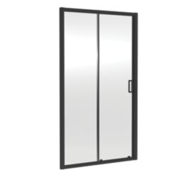 ETAL  Framed Rectangular Sliding Shower Door Matt Black 1090mm x 1900mm