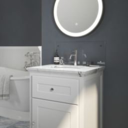 Splashback  Glass Bathroom Splashback Clear Chrome 250mm x 600mm x 4mm