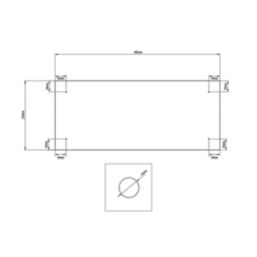 Splashback  Glass Bathroom Splashback Clear Chrome 250mm x 600mm x 4mm