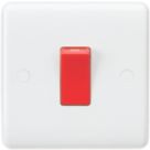 Knightsbridge Curved Edge 45A 1-Gang DP Cooker Switch White