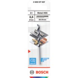 Bosch PointTeQ Straight Shank Metal Drill Bits 3.5mm x 70mm 2 Pack