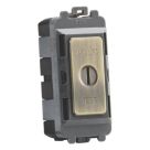 Knightsbridge  20AX Grid SP Emergency Lighting Test Key Switch Antique Brass