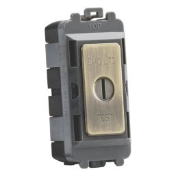 Knightsbridge  20AX Grid SP Emergency Lighting Test Key Switch Antique Brass