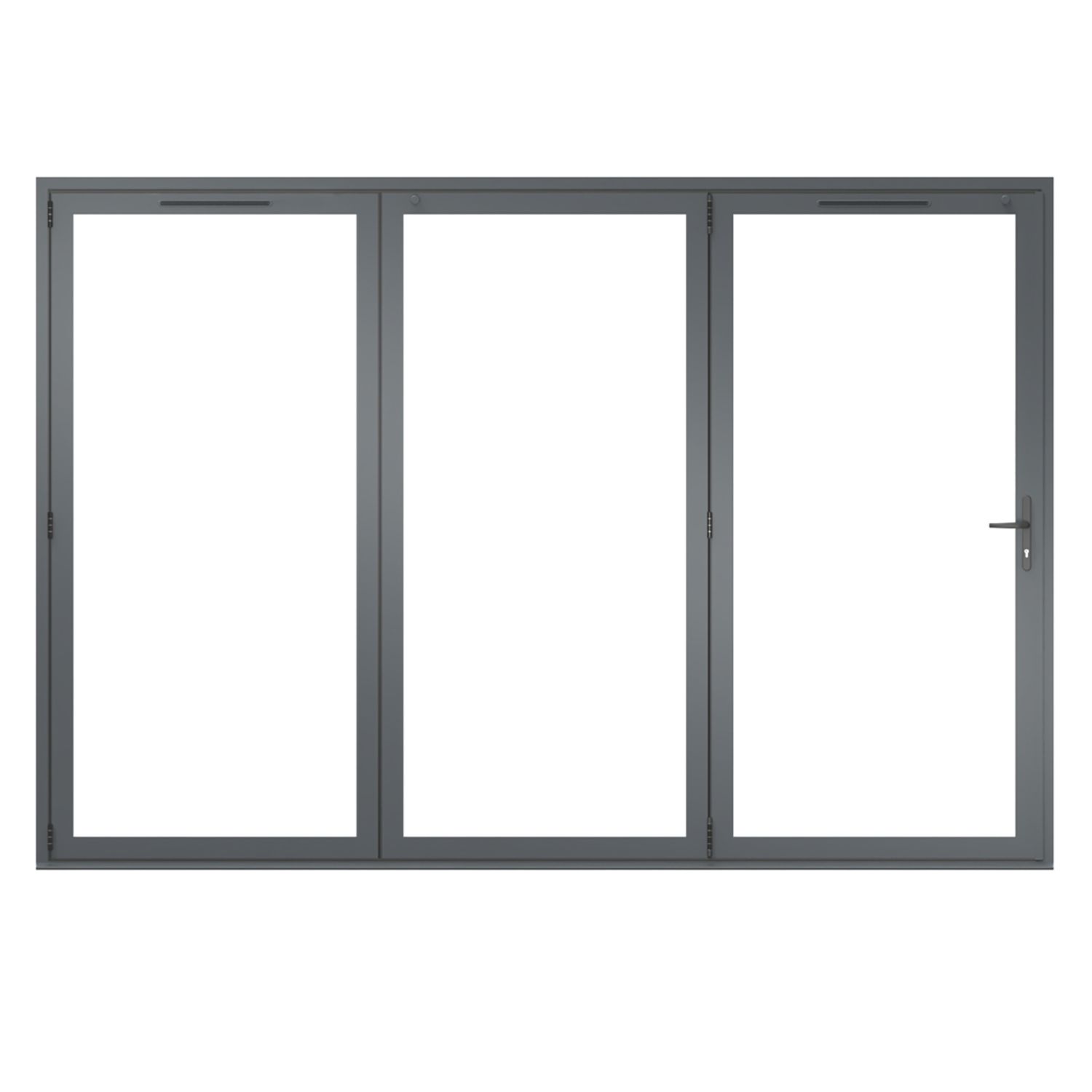 Green & Taylor 3-Door Grey Aluminium Bi-Fold Patio Left-Hand Opening External Doors 2090mm x 2990mm (155CT)