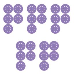 Trend  AB/125/M25 60, 120 & 180 & 240 Grit 8-Hole Punched Multi-Material Random Orbital Sanding Discs 125mm 25 Pack