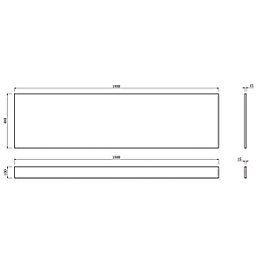 Highlife Bathrooms  Adjustable Front Bath Panel 1800mm Gloss White