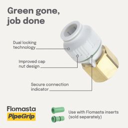 Flomasta  Plastic Push-Fit Straight Tap Connector 15mm x 3/4"