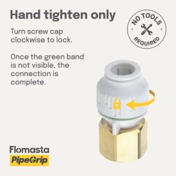 Flomasta  Plastic Push-Fit Straight Tap Connector 15mm x 3/4"