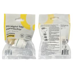 Flomasta  Plastic Push-Fit Straight Tap Connector 15mm x 3/4"