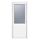 Crystal  1-Panel 1-Obscure Light Left-Hand Opening White uPVC Back Door 2090mm x 920mm