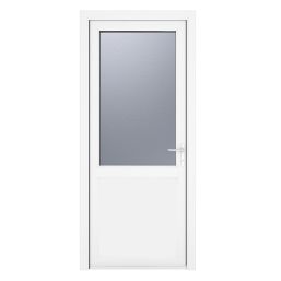 Crystal  1-Panel 1-Obscure Light Left-Handed White uPVC Back Door 2090mm x 920mm