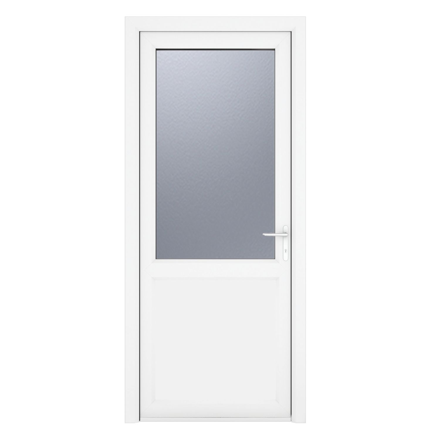 Crystal 1-Panel 1-Obscure Light Left-Handed White uPVC Back Door 2090mm x 920mm (155KF)