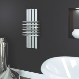 Time 630mm x 300mm 1794BTU Silver Curved Designer Towel Radiator