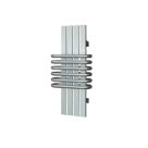 Time 630mm x 300mm 1794BTU Silver Curved Designer Towel Radiator