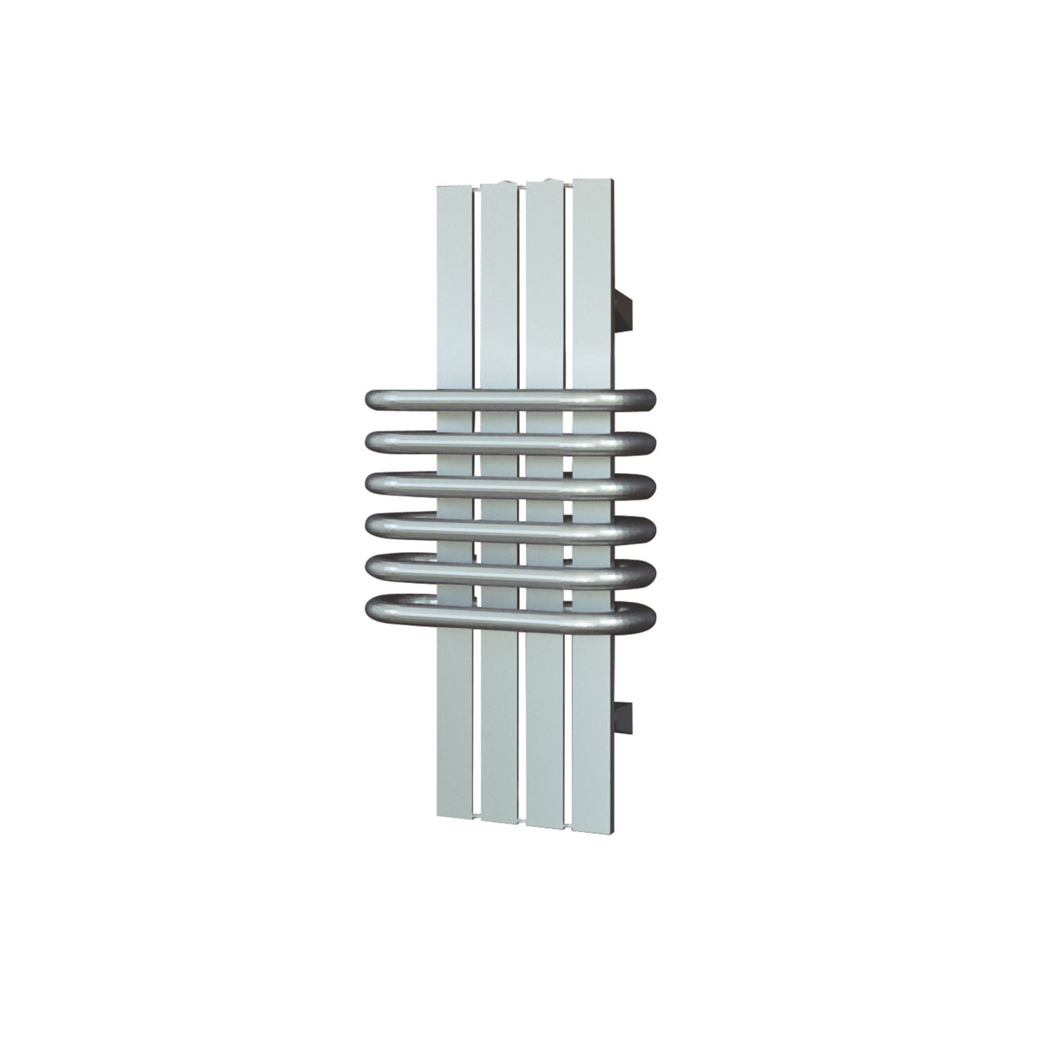 Time 630mm x 300mm 1794BTU Silver Curved Designer Towel Radiator (155KL)