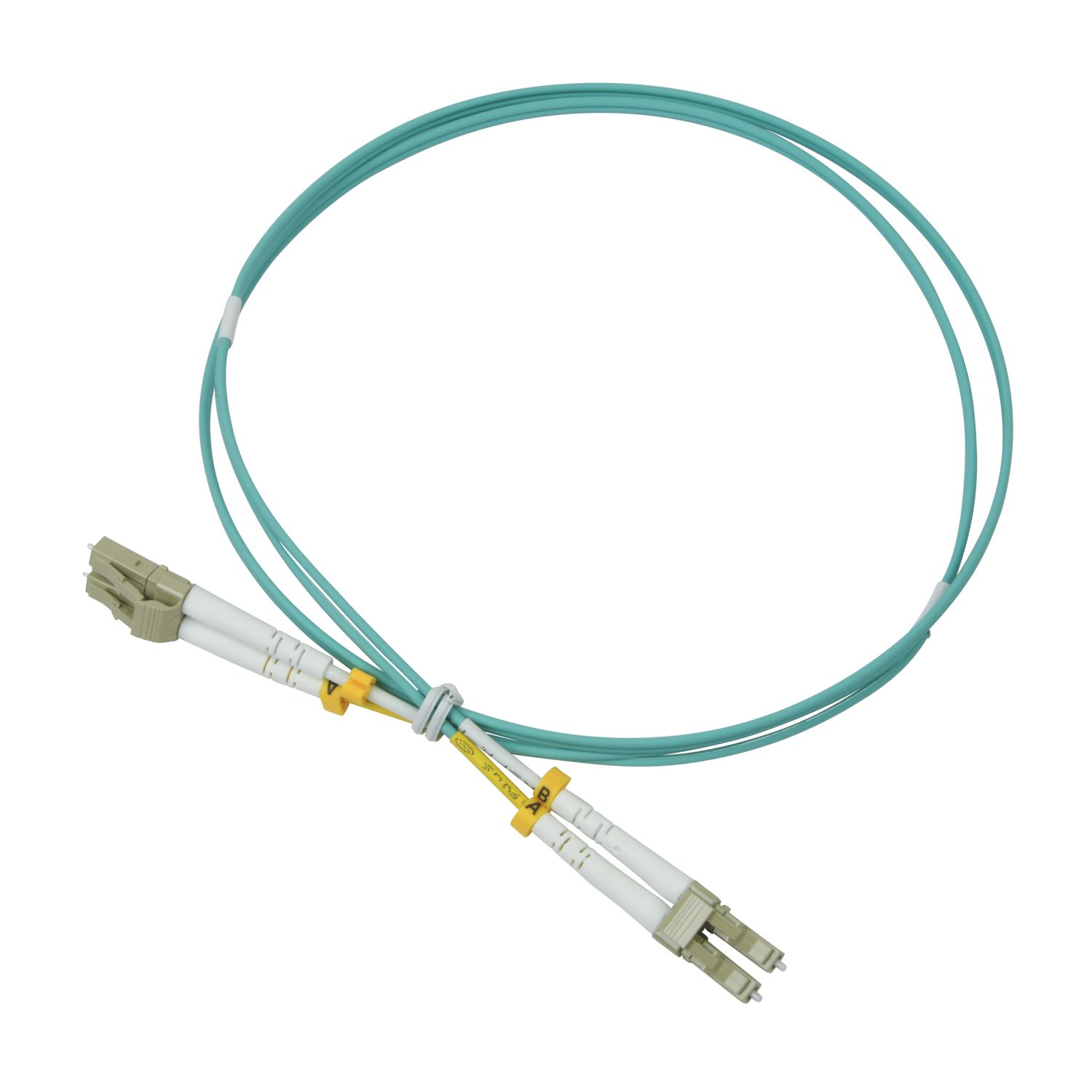 Labgear Duplex Multi Mode Green/Yellow LC- LC OM3 LSZH Fibre Optic Cable 1m (155KM)