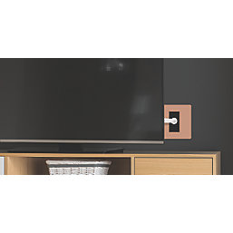 British General Evolve 1-Gang Coaxial TV / FM Socket Copper with Black Inserts