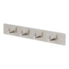Essentials 4-Hook Pin Rail Satin Stainless Steel 350mm x 45mm