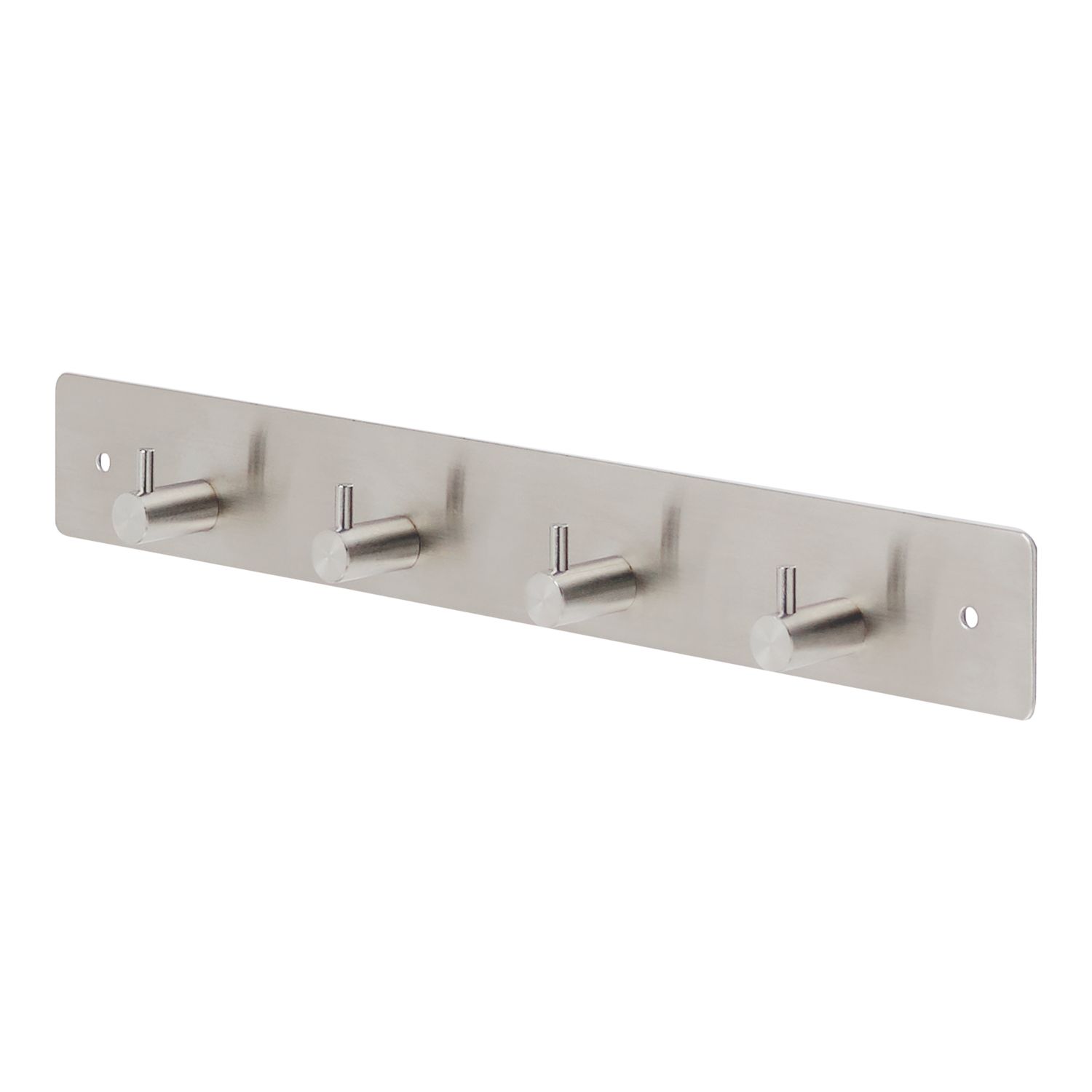 Essentials 4-Hook Pin Rail Satin Stainless Steel 350mm x 45mm (155TA)