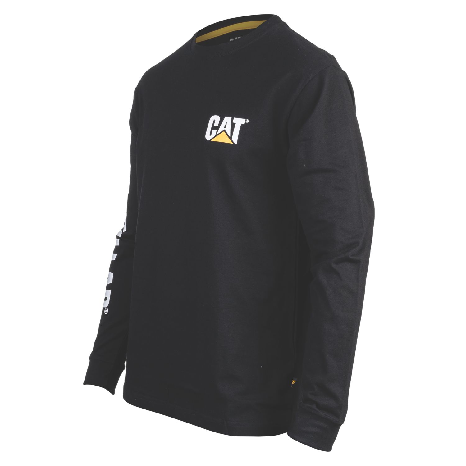 CAT Trademark Banner Long Sleeve T-Shirt Black 4X Large 58-60" Chest (155VF)