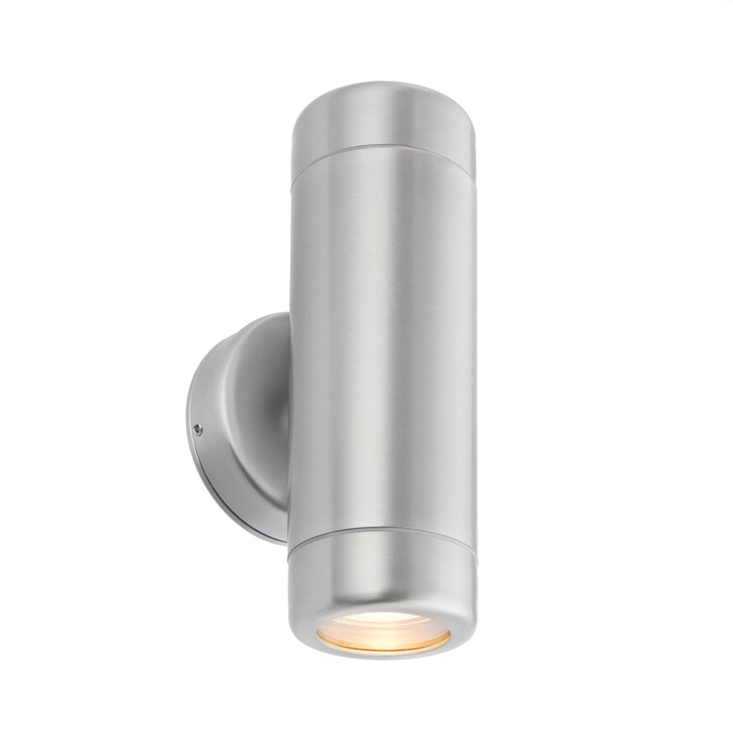 Saxby Odyssey Outdoor Twin Wall Light Brushed Stainless Steel (155VX)