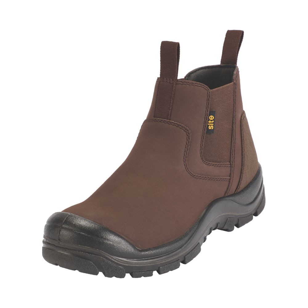 Site Merrien Safety Dealer Boots Brown Size 8 - Screwfix