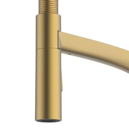 Swirl Boyne  Pull-Out Spray Mixer Kitchen Tap Brass-Effect