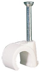 Tower White Round Cable Clips 6-7mm 100 Pack