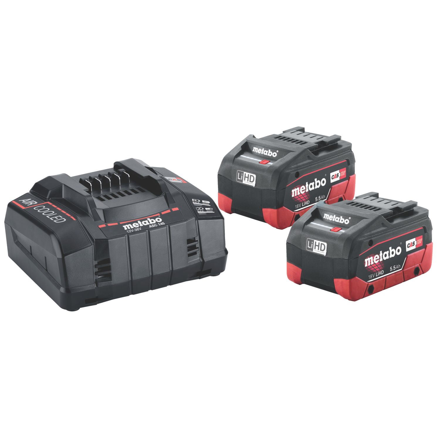 Metabo Basic Set 2 18V 5.5Ah Li-Ion CAS Battery & Charger Set 2 Pieces (156EV)