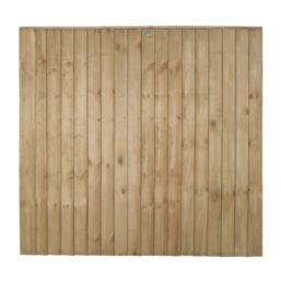 Forest Vertical Board Closeboard  Fence Panels Natural Timber 6' x 5' 6" Pack of 3