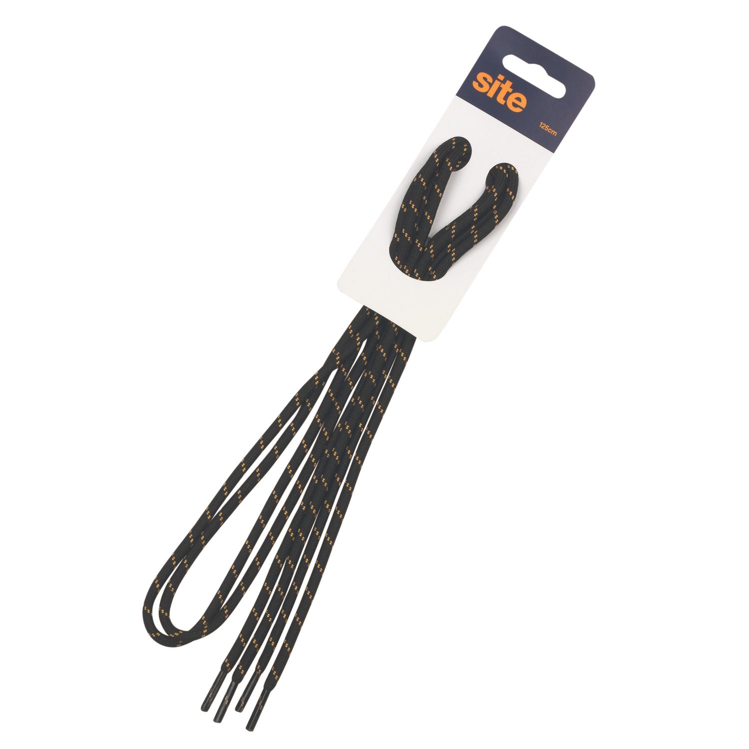 Site Shoe Laces Black & Yellow 125cm 1 Pair (156HL)