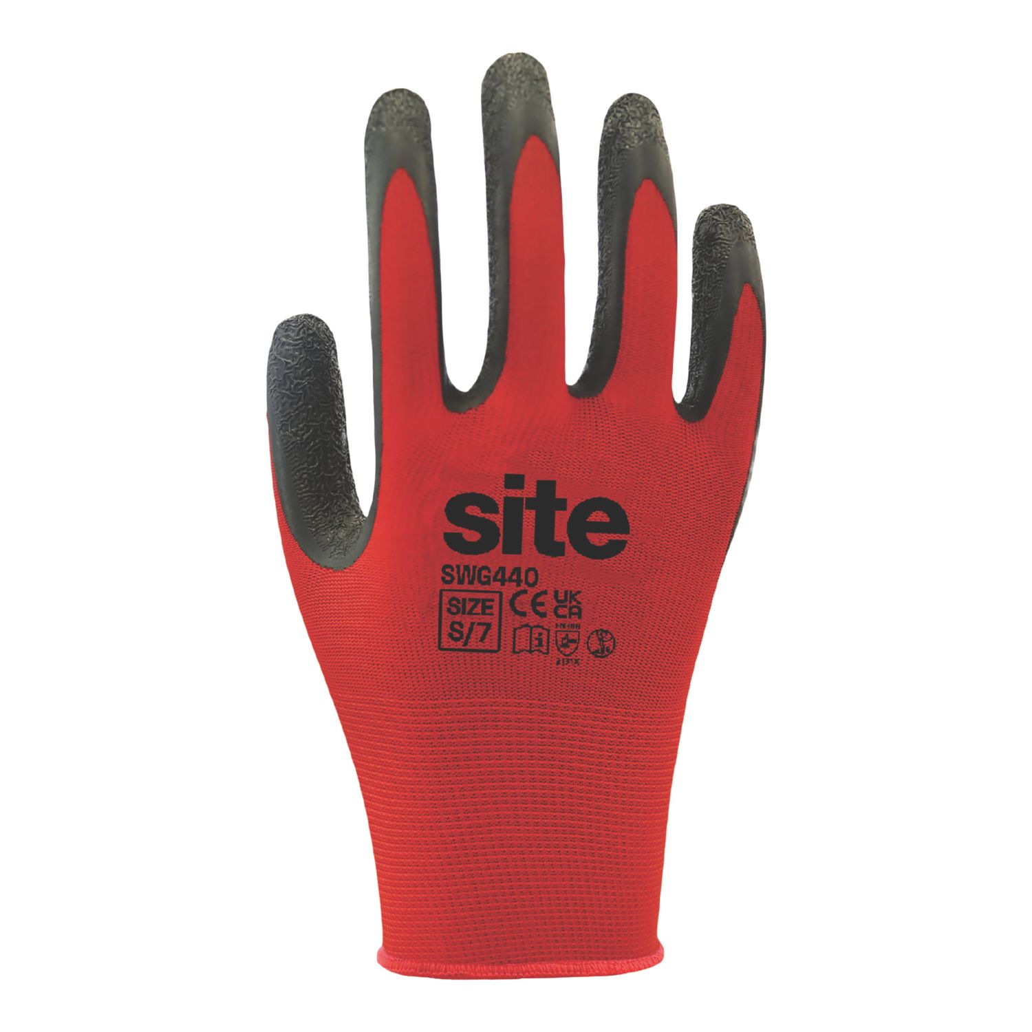 Site SWG440 Safety Gloves Red / Black Small (156YW)