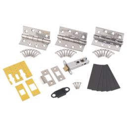 Smith & Locke Fire Rated Fire Door Latch Pack Polished Stainless Steel