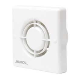 Manrose XF100H 100mm (4") Axial Bathroom Extractor Fan with Humidistat & Timer White 240V