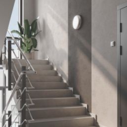 4lite KUDO LED Wall/Ceiling Light Bulkhead  with Microwave Sensor Chrome  18W 1700lm