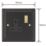 Varilight  13A 1-Gang 2-Pole Switched Socket Georgian Black  with Black Inserts