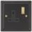 Varilight  13A 1-Gang 2-Pole Switched Socket Georgian Black  with Black Inserts
