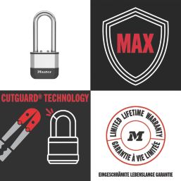 Master Lock PK5EURDLJ  All-Weather   Elite Laminated Padlock  Silver & Black 52mm