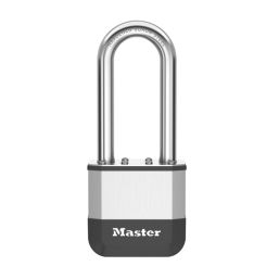 Master Lock PK5EURDLJ  All-Weather   Elite Laminated Padlock  Silver & Black 52mm