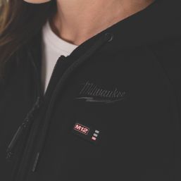 Milwaukee M12 HHLBL1-0 12V Li-Ion RedLithium Womens Heated Hoodie Black Size 14-16 - Bare