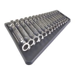 Milwaukee MAX BITE Mixed Ratcheting Combination Spanner Set 15 Pieces