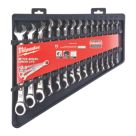 Milwaukee MAX BITE Mixed Ratcheting Combination Spanner Set 15 Pieces