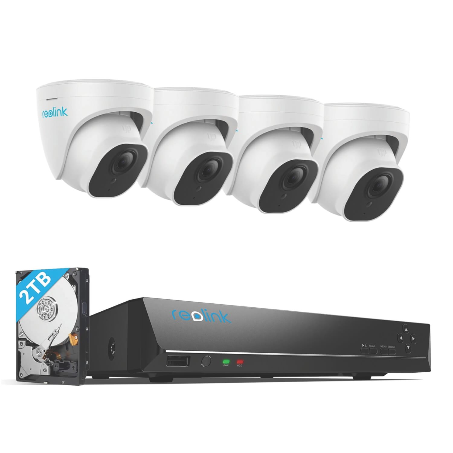 Reolink NVS8-5KD4-A 2TB 8-Channel 4K PoE NVR Kit & 4 Indoor & Outdoor Cameras (157RC)