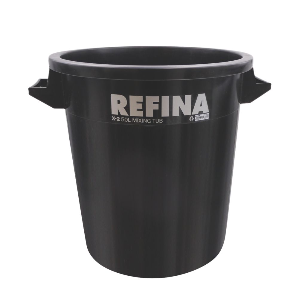 Refina Plastic Mixing Tub Black 50Ltr Screwfix