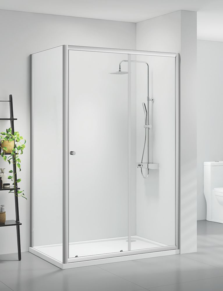 Triton Neo Six  Framed Rectangular Sliding Door Shower Enclosure Reversible Chrome  1000mm x 800mm x 1850mm