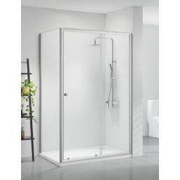 Triton Neo Six  Framed Rectangular Sliding Door Shower Enclosure  Chrome  1000mm x 800mm x 1850mm