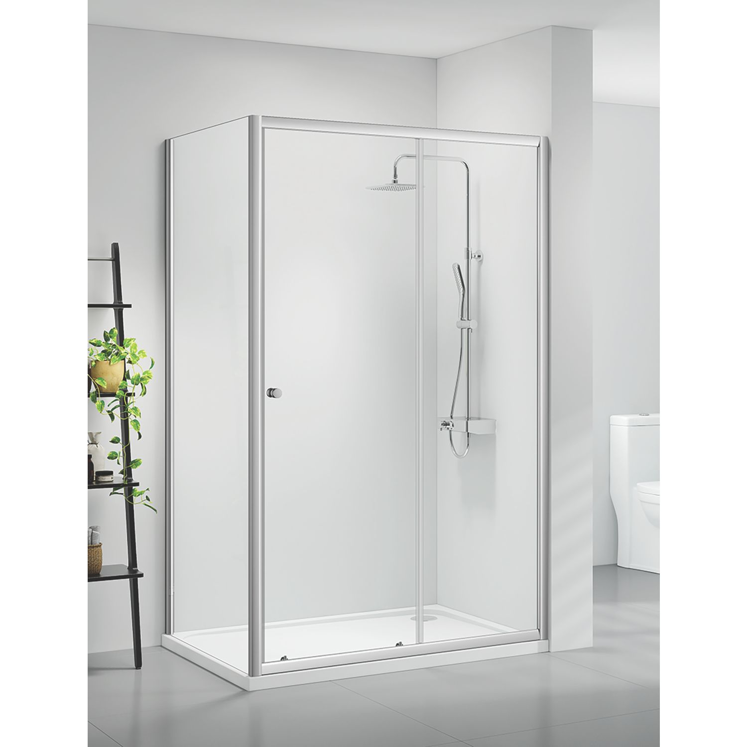 Triton Neo Six Framed Rectangular Sliding Door Shower Enclosure Chrome 1000mm x 800mm x 1850mm (157TK)