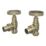 ETAL Rotor 15mm x 1/2" Brushed Brass Angled Designer Manual Radiator Valve Head & Body  2 Pack